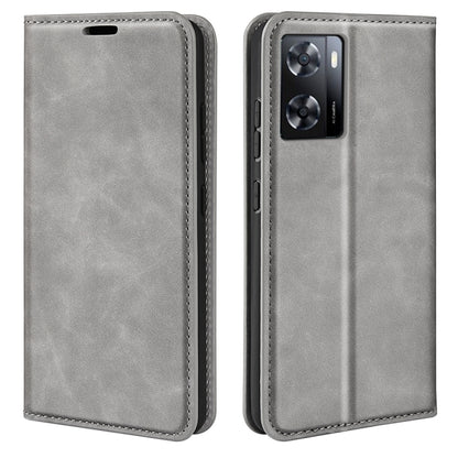 For OPPO A57 4G Retro-skin Magnetic Suction Leather Phone Case