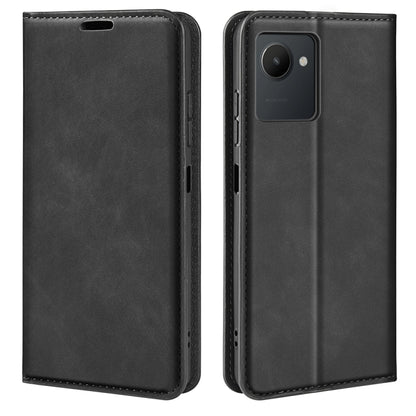 For OPPO Realme C30 4G Retro-skin Magnetic Suction Leather Phone Case