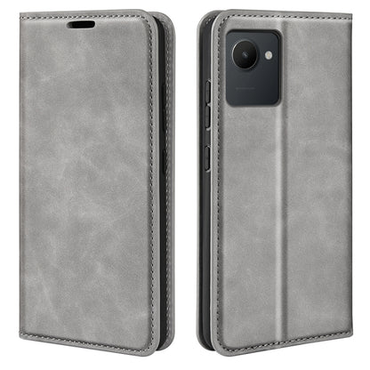 For OPPO Realme C30 4G Retro-skin Magnetic Suction Leather Phone Case