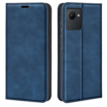 For OPPO Realme C30 4G Retro-skin Magnetic Suction Leather Phone Case
