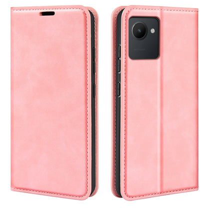 For OPPO Realme C30 4G Retro-skin Magnetic Suction Leather Phone Case