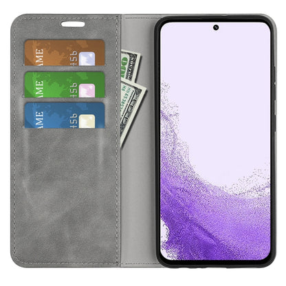 For Samsung Galaxy S23 5G Retro-skin Magnetic Suction Leather Phone Case