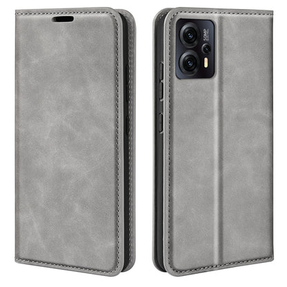 For Motorola Moto G23 4G / G13 4G Retro-skin Magnetic Suction Leather Phone Case