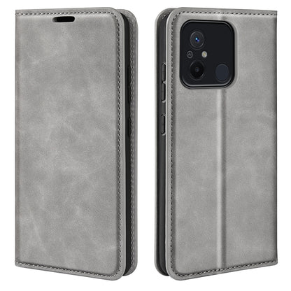 For Xiaomi Redmi 12C Retro-skin Magnetic Suction Leather Phone Case