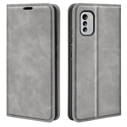 For Nokia G60 5G Retro-skin Magnetic Suction Leather Phone Case