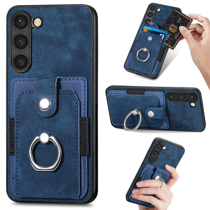 Retro Skin-feel Ring Card Wallet Phone Case, For Samsung Galaxy S20