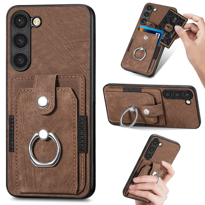 Retro Skin-feel Ring Card Wallet Phone Case, For Samsung Galaxy S20