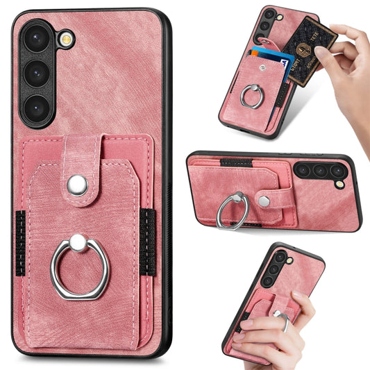 Retro Skin-feel Ring Card Wallet Phone Case, For Samsung Galaxy S20 FE