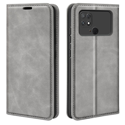 For Xiaomi Poco C40 Retro-skin Magnetic Suction Leather Phone Case