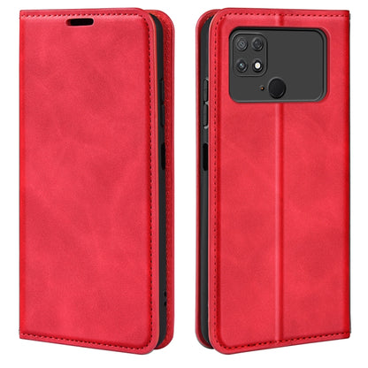 For Xiaomi Poco C40 Retro-skin Magnetic Suction Leather Phone Case