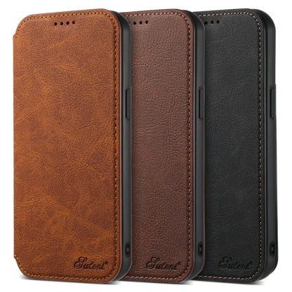 Suteni J06 Multifunctional Leather Magnetic Magsafe Phone Case, Compatible with iPhone 12/12 Pro