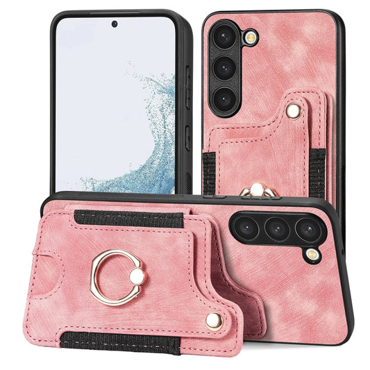 Retro Skin-feel Ring Multi-card Wallet Phone Case, For Samsung Galaxy S23+ 5G
