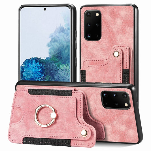 Retro Skin-feel Ring Multi-card Wallet Phone Case, For Samsung Galaxy S20+