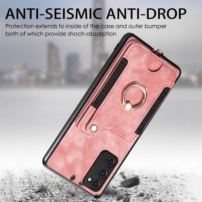 Retro Skin-feel Ring Multi-card Wallet Phone Case, For Samsung Galaxy S20 FE