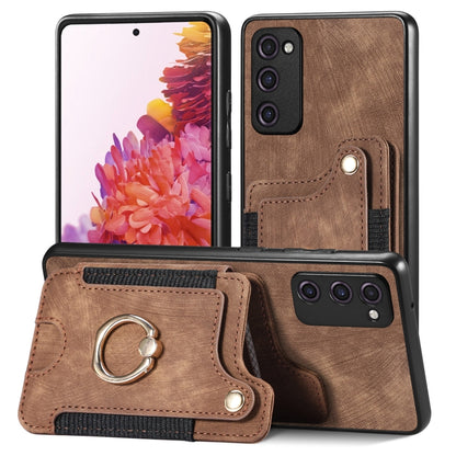 Retro Skin-feel Ring Multi-card Wallet Phone Case, For Samsung Galaxy S20 FE