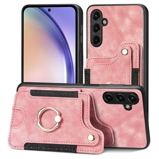 Retro Skin-feel Ring Multi-card Wallet Phone Case, For Samsung Galaxy A54 5G