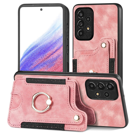 Retro Skin-feel Ring Multi-card Wallet Phone Case, For Samsung Galaxy A53 5G