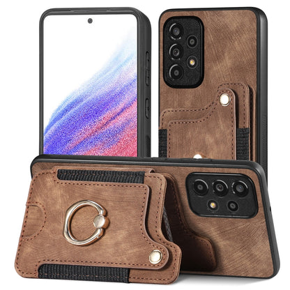 Retro Skin-feel Ring Multi-card Wallet Phone Case, For Samsung Galaxy A53 5G