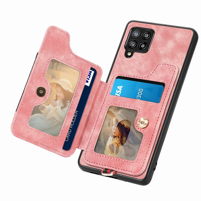 Retro Skin-feel Ring Multi-card Wallet Phone Case, For Samsung Galaxy A42 5G