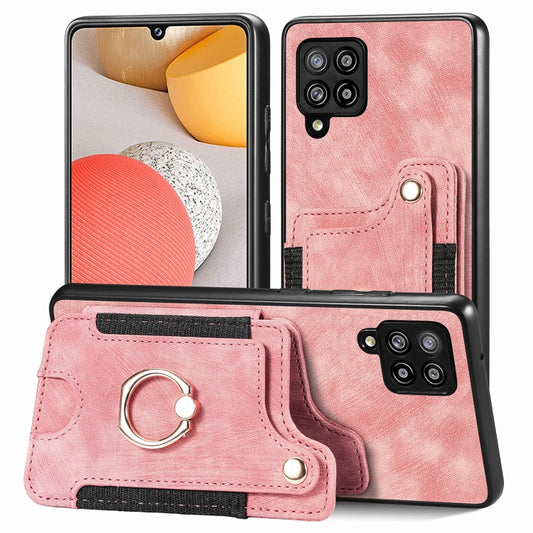 Retro Skin-feel Ring Multi-card Wallet Phone Case, For Samsung Galaxy A42 5G