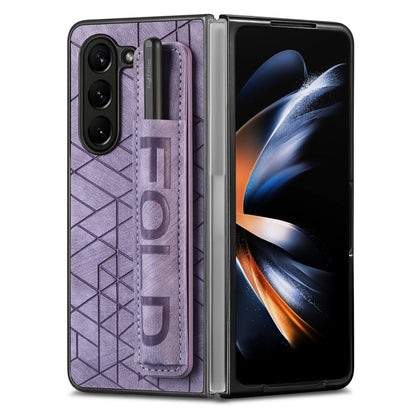 JUNSUNMAY Retro Pattern Leather Skin PC Folding Phone Case with Pen Slot