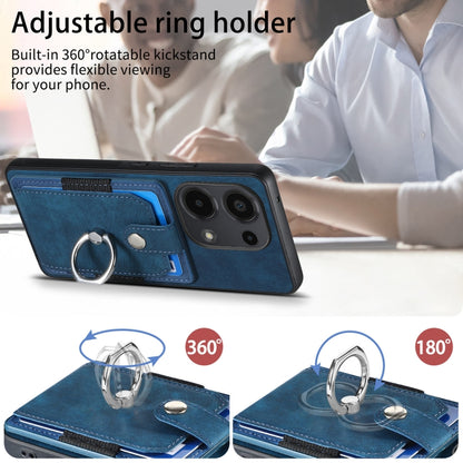 Retro Skin-feel Ring Card Wallet Phone Case