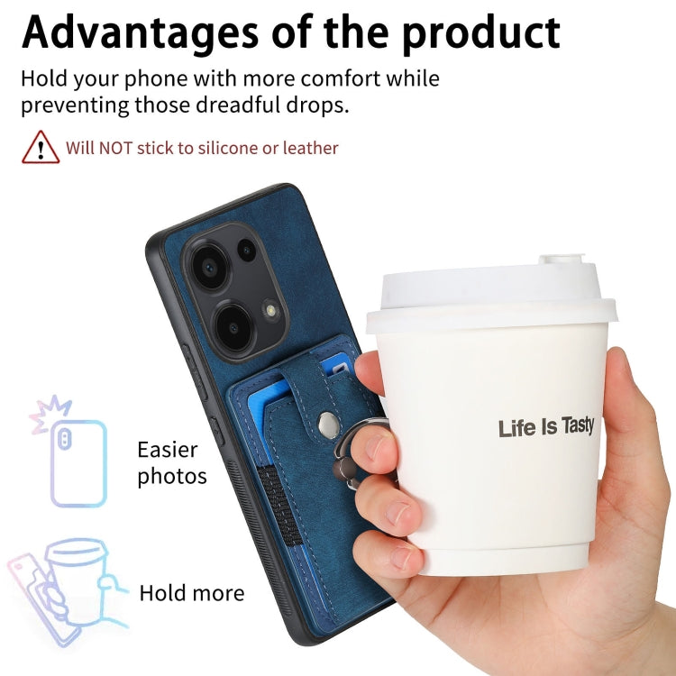 Retro Skin-feel Ring Card Wallet Phone Case