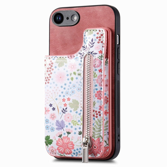 Retro Painted Zipper Wallet Back Phone Case, For iPhone 6 / 6s