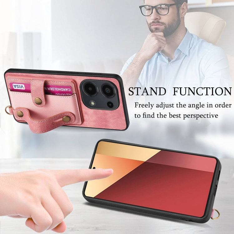 Retro Cross Wristband Wallet Leather Back Phone Case