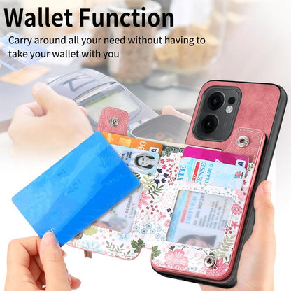 Retro Painted Zipper Wallet Back Phone Case