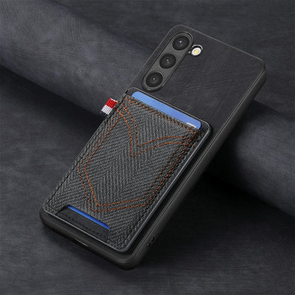 Denim Texture Leather Skin Phone Case with Card Slot, Compatible with Samsung Galaxy S25 5G