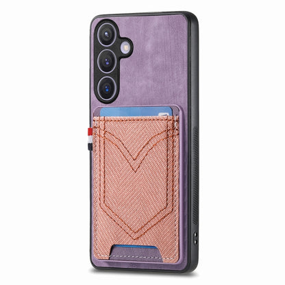 Denim Texture Leather Skin Phone Case with Card Slot, Compatible with Samsung Galaxy S25 5G