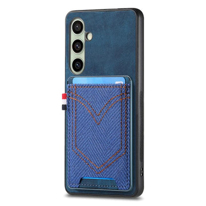Denim Texture Leather Skin Phone Case with Card Slot, Compatible with Samsung Galaxy A56 5G