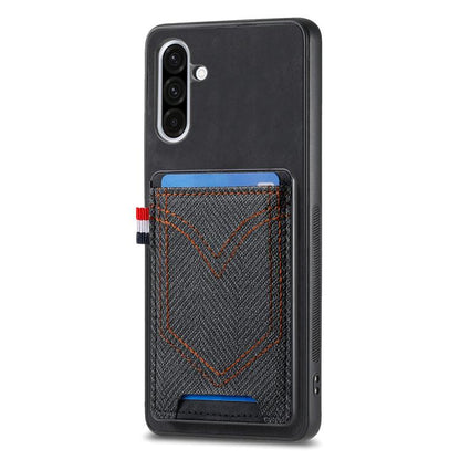 Denim Texture Leather Skin Phone Case with Card Slot, Compatible with Samsung Galaxy A36 5G