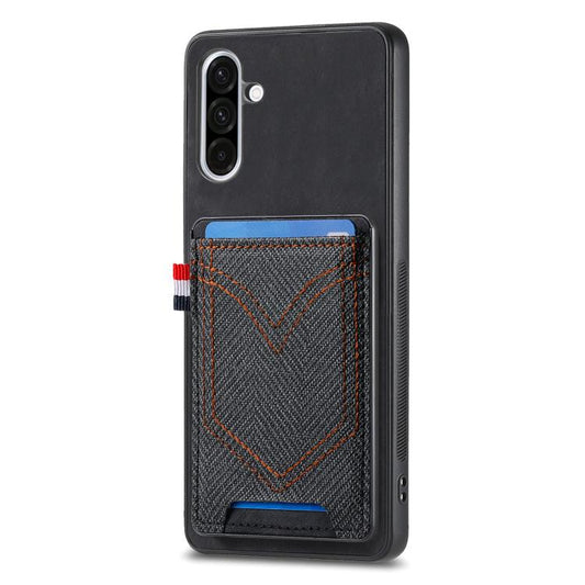 Denim Texture Leather Skin Phone Case with Card Slot, Compatible with Samsung Galaxy A36 5G