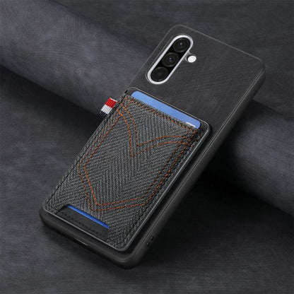 Denim Texture Leather Skin Phone Case with Card Slot, Compatible with Samsung Galaxy A36 5G