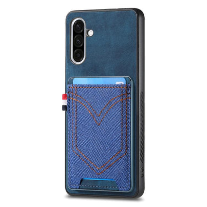 Denim Texture Leather Skin Phone Case with Card Slot, Compatible with Samsung Galaxy A36 5G