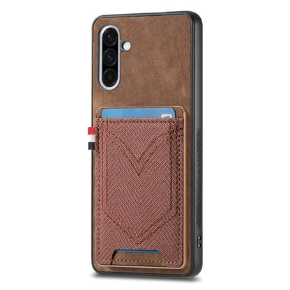Denim Texture Leather Skin Phone Case with Card Slot, Compatible with Samsung Galaxy A36 5G