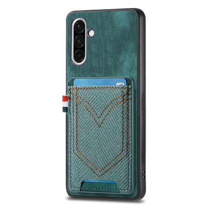 Denim Texture Leather Skin Phone Case with Card Slot, Compatible with Samsung Galaxy A36 5G