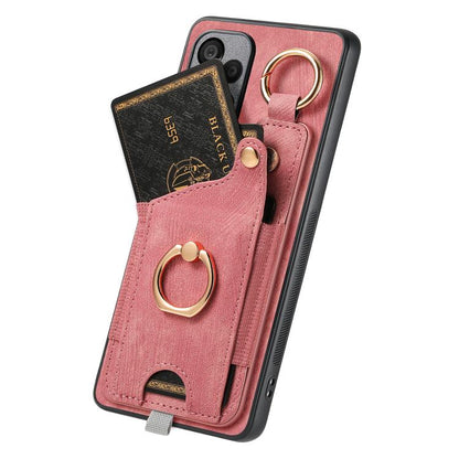 Retro Skin-feel Ring Card Bag Phone Case with Hang Loop, Compatible with Huawei nova 14 Ultra