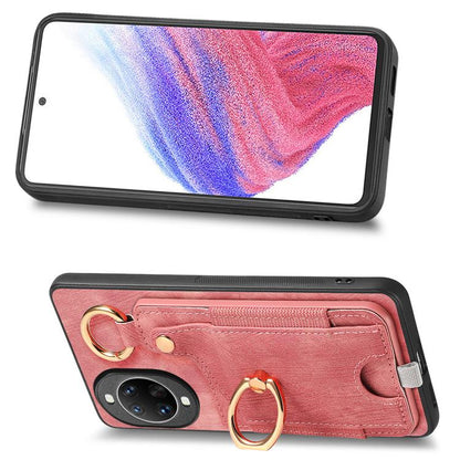 Retro Skin-feel Ring Card Bag Phone Case with Hang Loop, Compatible with Huawei nova 14 Ultra