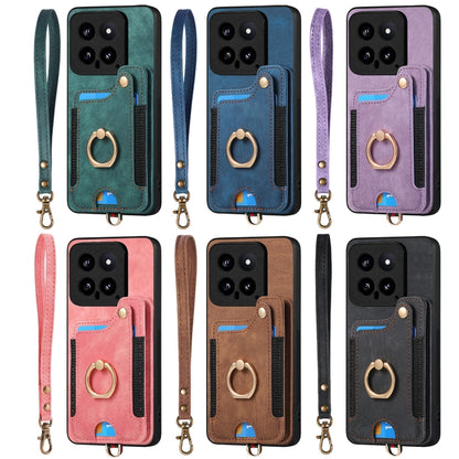 Retro Skin-feel Ring Multi-card RFID Wallet Phone Case