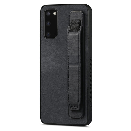 Retro Wristband Holder Leather Back Phone Case, Compatible with Samsung Galaxy S20