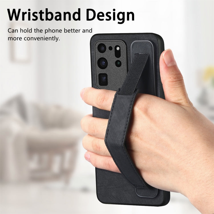 Retro Wristband Holder Leather Back Phone Case, Compatible with Samsung Galaxy S20 Ultra 5G