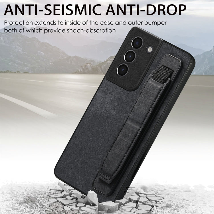Retro Wristband Holder Leather Back Phone Case, Compatible with Samsung Galaxy S21+ 5G