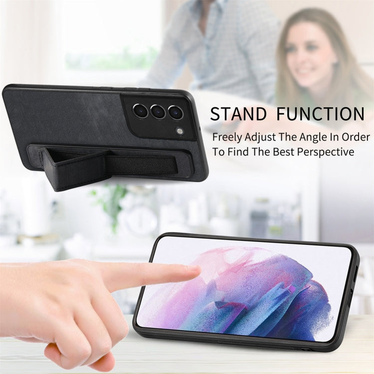Retro Wristband Holder Leather Back Phone Case, Compatible with Samsung Galaxy S21+ 5G