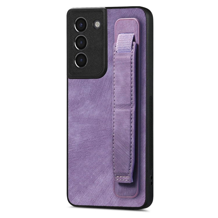 Retro Wristband Holder Leather Back Phone Case, Compatible with Samsung Galaxy S21+ 5G