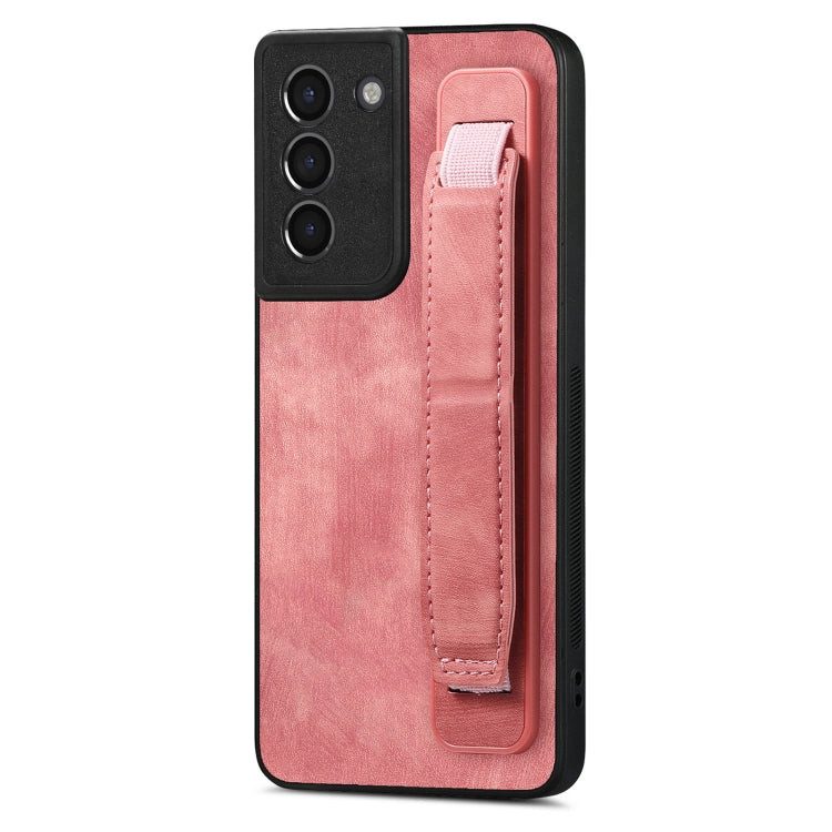 Retro Wristband Holder Leather Back Phone Case, Compatible with Samsung Galaxy S21+ 5G