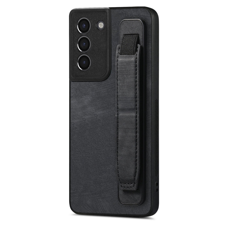 Retro Wristband Holder Leather Back Phone Case, Compatible with Samsung Galaxy S21 5G