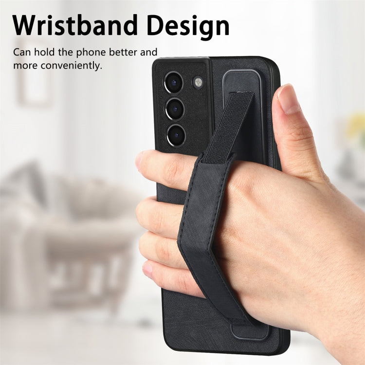 Retro Wristband Holder Leather Back Phone Case, Compatible with Samsung Galaxy S21 5G